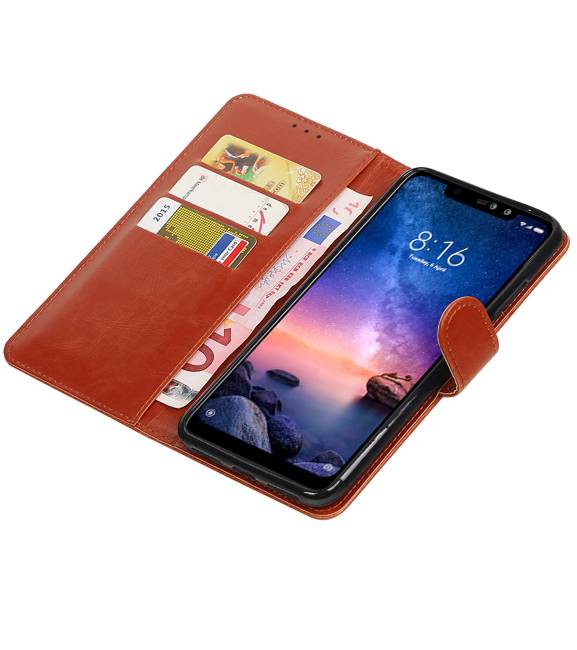 Pull Up Bookstyle for XiaoMi Redmi Note 6 Pro Brown