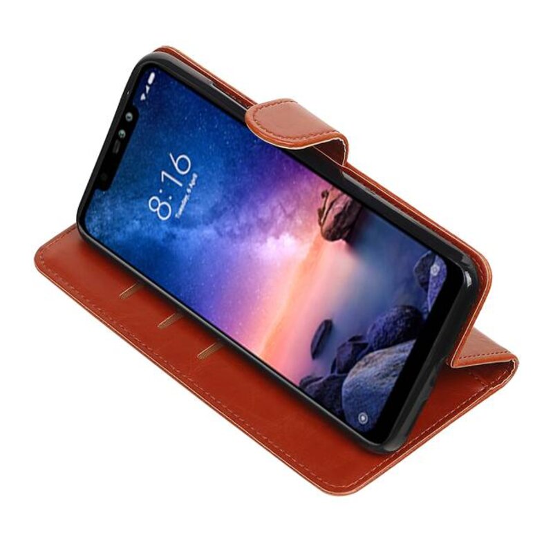 Pull Up Bookstyle para XiaoMi Redmi Note 6 Pro Brown