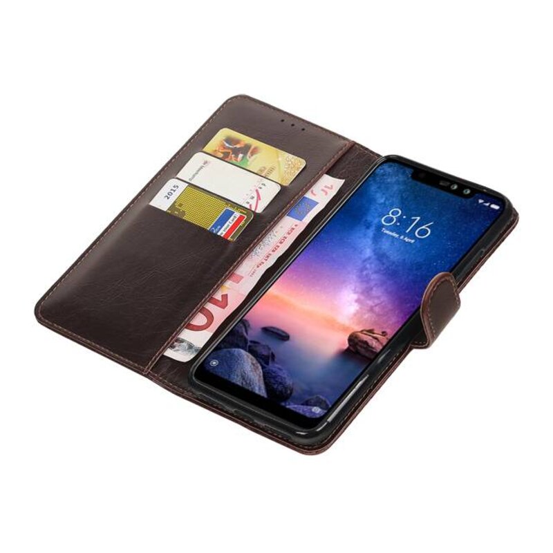 Pull Up Bookstyle para XiaoMi Redmi Note 6 Pro Mocca