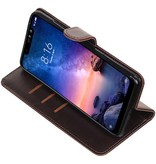 Pull Up Bookstyle voor XiaoMi Redmi Note 6 Pro Mocca