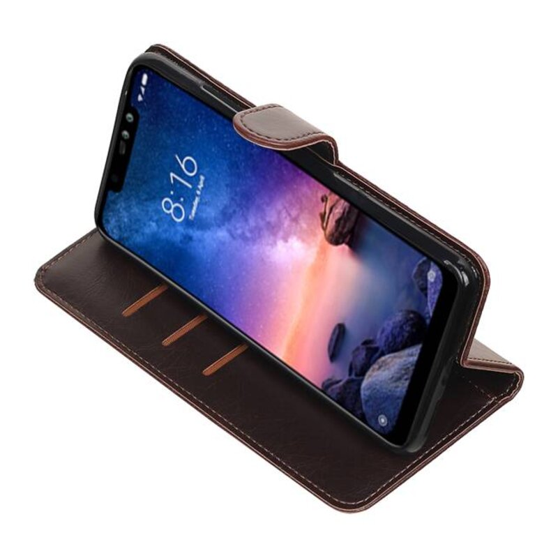 Pull Up Bookstyle para XiaoMi Redmi Note 6 Pro Mocca