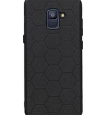 Étui rigide hexagonal pour Samsung Galaxy A8 Plus 2018 noir