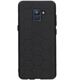 Étui rigide hexagonal pour Samsung Galaxy A8 Plus 2018 noir