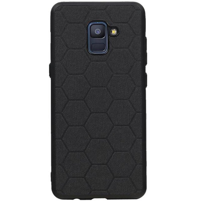 Custodia rigida esagonale per Samsung Galaxy A8 Plus 2018 Nero