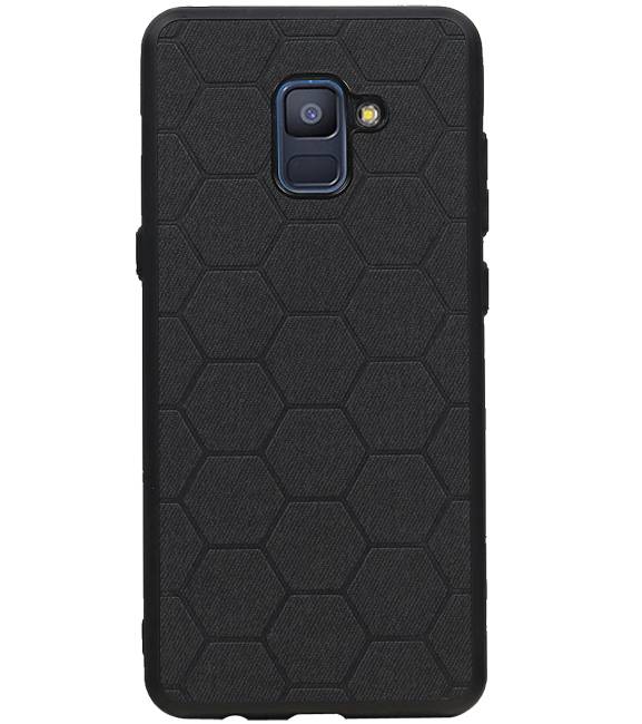 Étui rigide hexagonal pour Samsung Galaxy A8 Plus 2018 noir