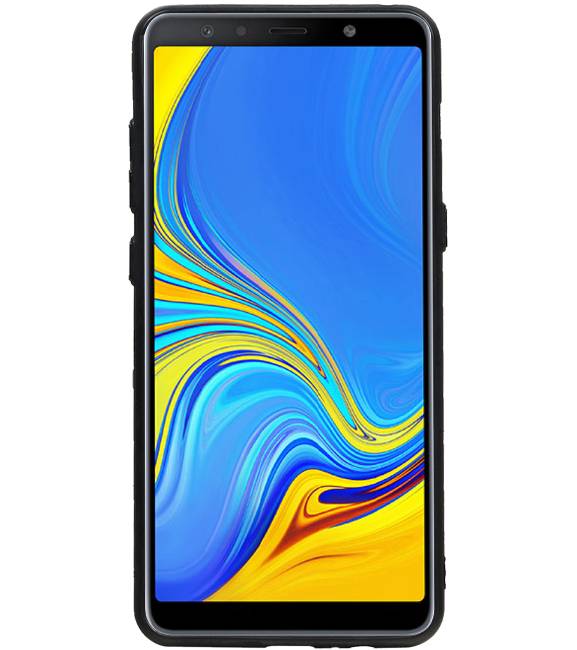 Estuche rígido hexagonal para Samsung Galaxy A8 Plus 2018 negro