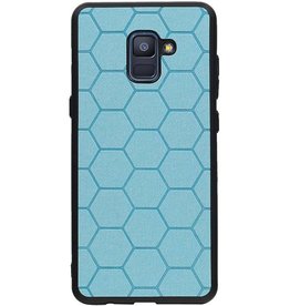 Étui rigide hexagonal pour Samsung Galaxy A8 Plus 2018 bleu