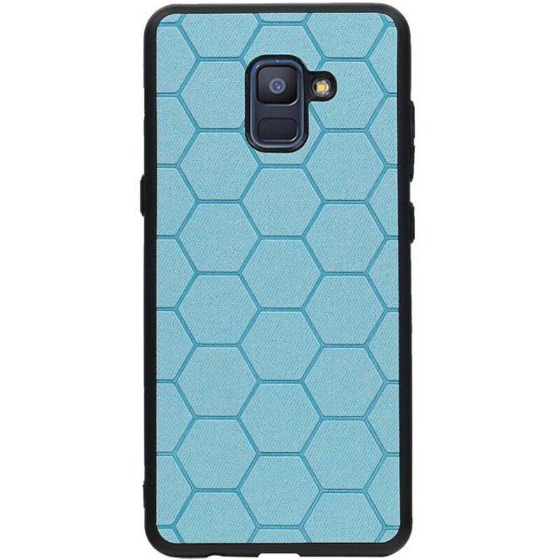 Hexagon Hard Case für Samsung Galaxy A8 Plus 2018 Blau