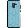 Étui rigide hexagonal pour Samsung Galaxy A8 Plus 2018 bleu