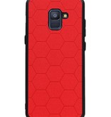 Hexagon Hard Case für Samsung Galaxy A8 Plus 2018 Rot