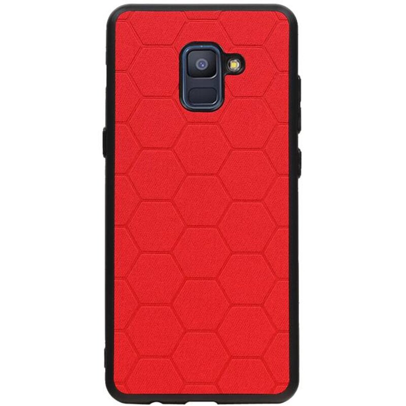 Hexagon Hard Case für Samsung Galaxy A8 Plus 2018 Rot