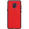 Estuche rígido hexagonal para Samsung Galaxy A8 Plus 2018 rojo