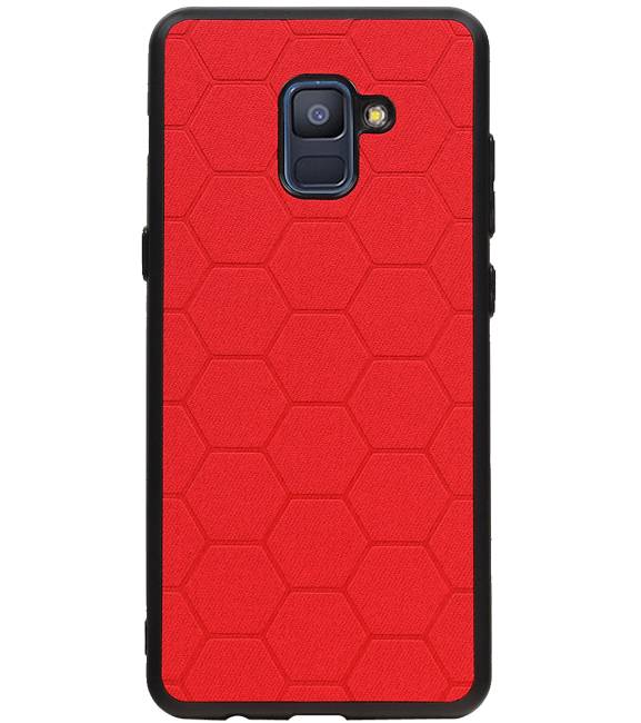 Hexagon Hard Case für Samsung Galaxy A8 Plus 2018 Rot