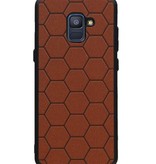 Étui rigide hexagonal pour Samsung Galaxy A8 Plus 2018 brun