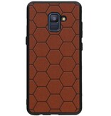 Étui rigide hexagonal pour Samsung Galaxy A8 Plus 2018 brun