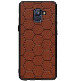 Étui rigide hexagonal pour Samsung Galaxy A8 Plus 2018 brun