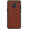 Étui rigide hexagonal pour Samsung Galaxy A8 Plus 2018 brun