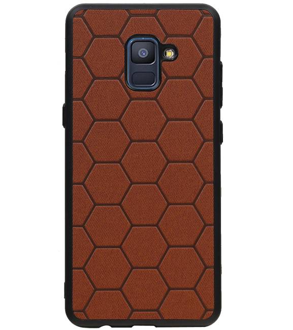 Hexagon Hard Case for Samsung Galaxy A8 Plus 2018 Brown