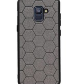 Étui rigide hexagonal pour Samsung Galaxy A8 Plus 2018 gris