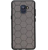Étui rigide hexagonal pour Samsung Galaxy A8 Plus 2018 gris
