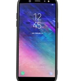 Staand Back Cover 1 Pasjes voor Galaxy A6 2018 Zwart