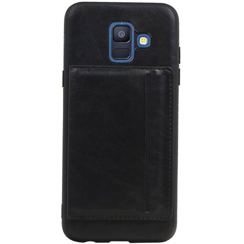 Retrato de la contraportada 1 tarjetas para Galaxy A6 2018 negro