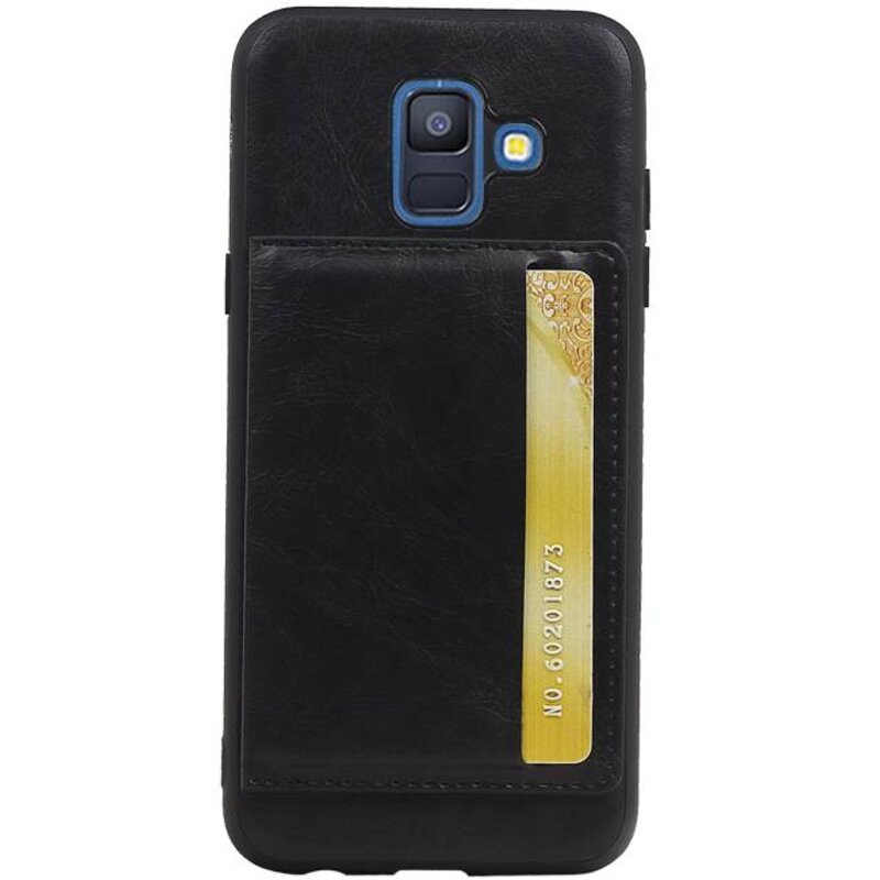 Portræt Bag Cover 1 Kort til Galaxy A6 2018 Black
