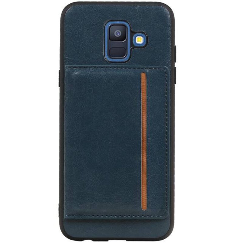 Standing Back Cover 1 Cards for Galaxy A6 2018 Navy