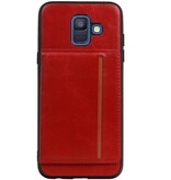 Retrato de la contraportada 1 tarjetas para Galaxy A6 2018 rojo