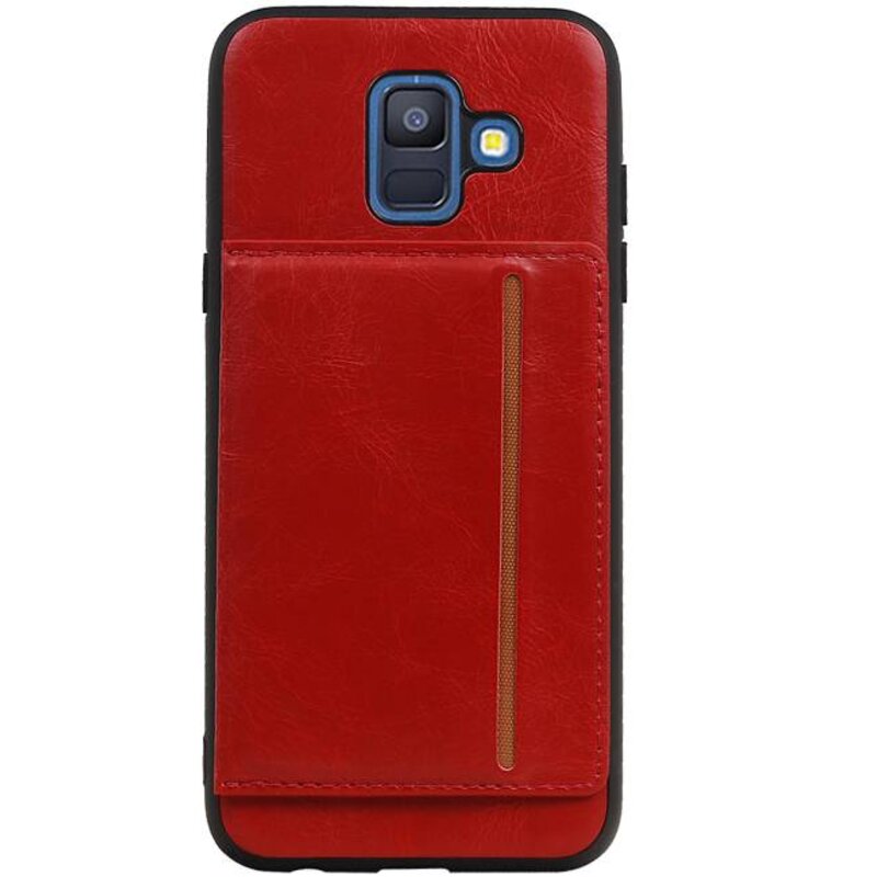 Portræt Bag Cover 1 Kort til Galaxy A6 2018 Red