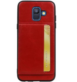 Retrato de la contraportada 1 tarjetas para Galaxy A6 2018 rojo