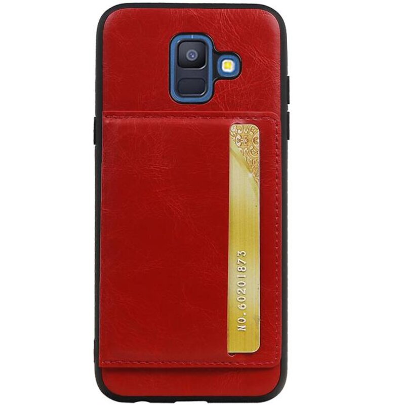 Portræt Bag Cover 1 Kort til Galaxy A6 2018 Red