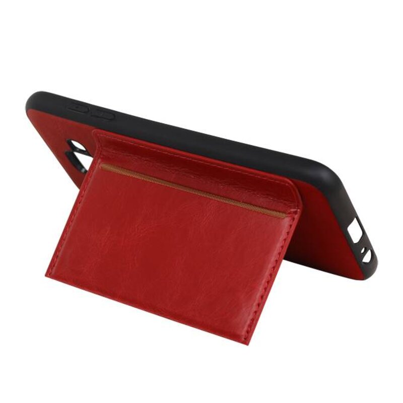 Portræt Bag Cover 1 Kort til Galaxy A6 2018 Red