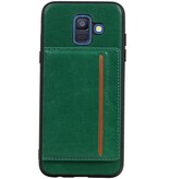 Couverture Arrière Portrait 1 Cartes pour Galaxy A6 2018 Vert
