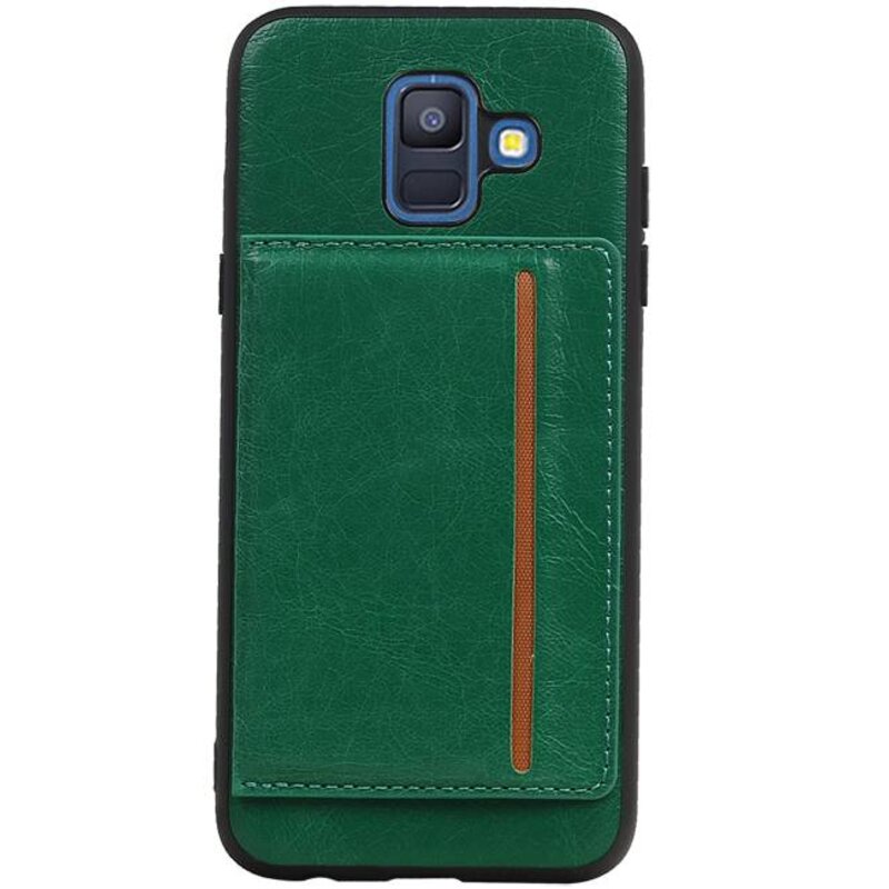 Couverture Arrière Portrait 1 Cartes pour Galaxy A6 2018 Vert