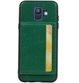 Couverture Arrière Portrait 1 Cartes pour Galaxy A6 2018 Vert