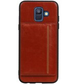 Retrato de la contraportada 1 tarjetas para Galaxy A6 2018 Marrón
