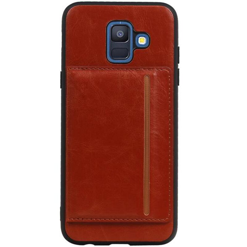 Portrait Back Cover 1 Cards per Galaxy A6 2018 Brown