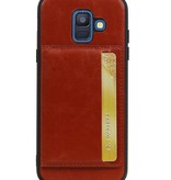 Portrait Back Cover 1 Cards for Galaxy A6 2018 Brown