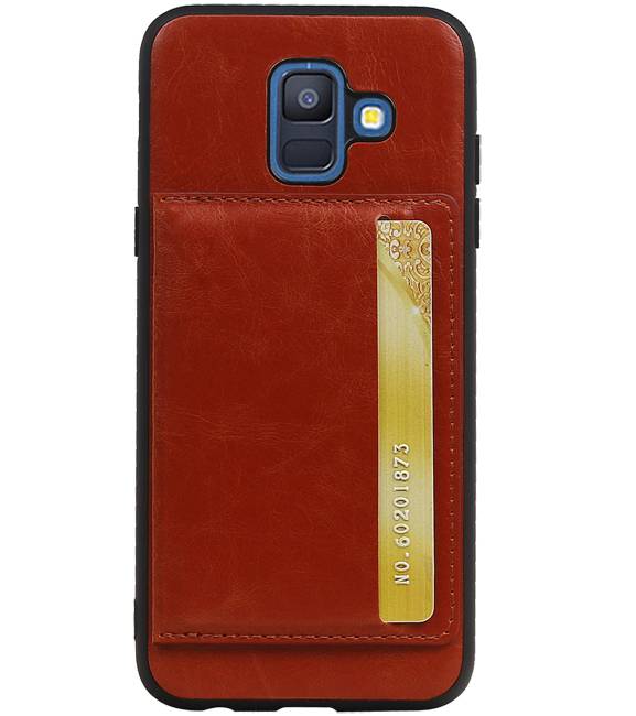 Portrait Back Cover 1 Cards for Galaxy A6 2018 Brown