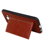 Portrait Back Cover 1 Cards per Galaxy A6 2018 Brown