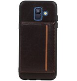 Standing Back Cover 1 Karten für Galaxy A6 2018 Mocca