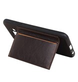 Standing Back Cover 1 Karten für Galaxy A6 2018 Mocca