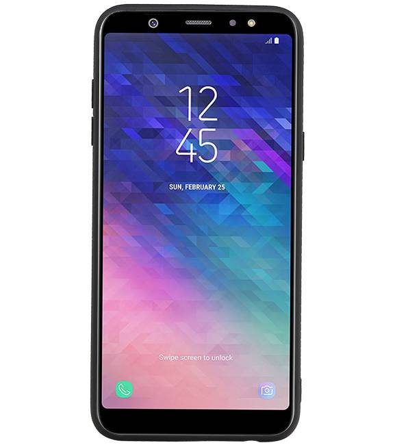 Staand Back Cover 1 Pasjes voor Galaxy A6 Plus 2018 Zwart