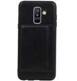 Portrait Back Cover 1 Carte per Galaxy A6 Plus 2018 Nero