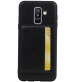 Portrait Back Cover 1 Carte per Galaxy A6 Plus 2018 Nero