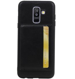 Couverture Arrière Portrait 1 Cartes pour Galaxy A6 Plus 2018 Noir