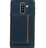 Standing Back Cover 1 Cards for Galaxy A6 Plus 2018 Navy
