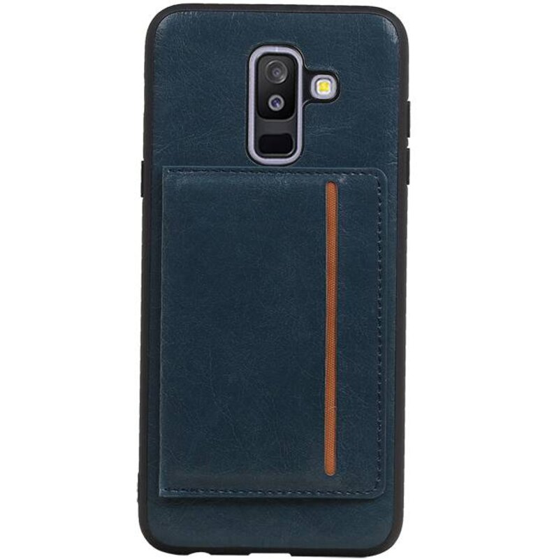 Stående bagdæksel 1 Kort til Galaxy A6 Plus 2018 Navy
