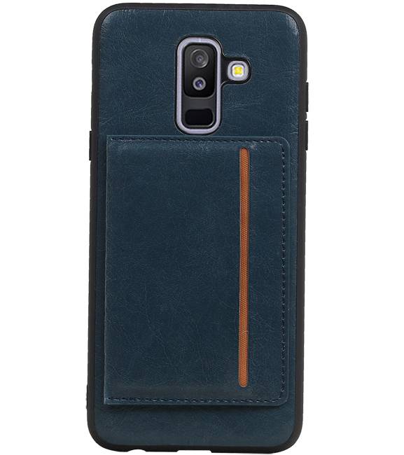 Standing Back Cover 1 Cards for Galaxy A6 Plus 2018 Navy